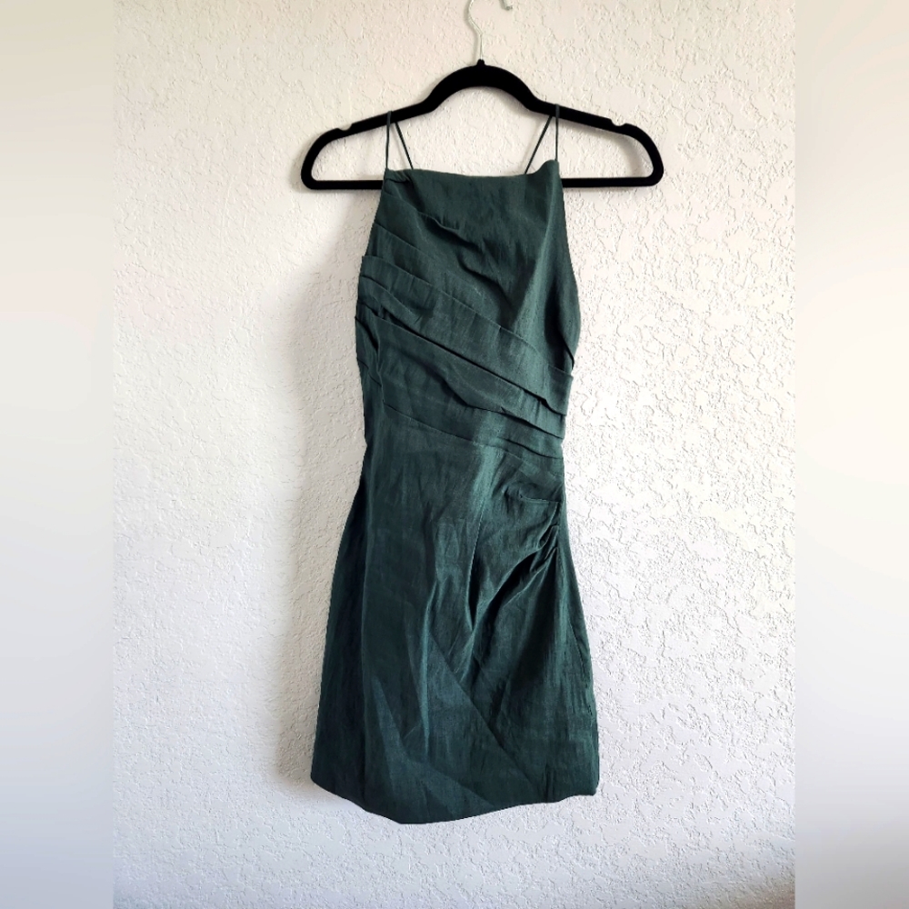 ZARA Hunter Green Halter Dress